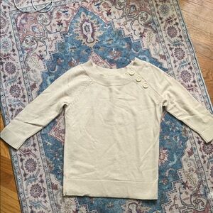 LOFT Cream Crew Neck Sweater